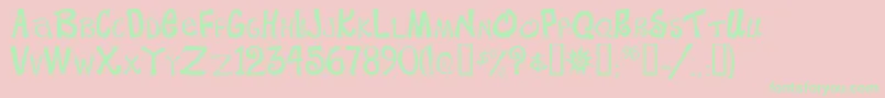 BeachtypeMedium Font – Green Fonts on Pink Background