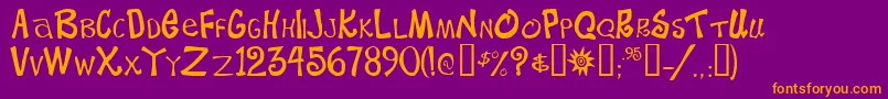 BeachtypeMedium Font – Orange Fonts on Purple Background