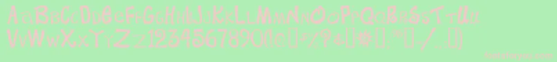 BeachtypeMedium Font – Pink Fonts on Green Background