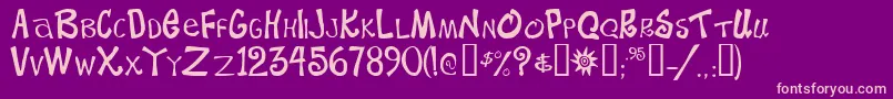 BeachtypeMedium Font – Pink Fonts on Purple Background