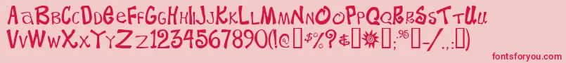 フォントBeachtypeMedium – ピンクの背景に赤い文字