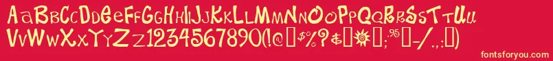 BeachtypeMedium Font – Yellow Fonts on Red Background