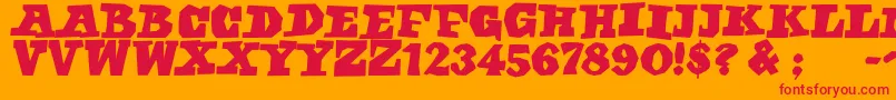 Egyptianfreehand Font – Red Fonts on Orange Background