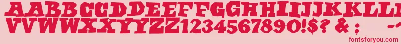フォントEgyptianfreehand – ピンクの背景に赤い文字