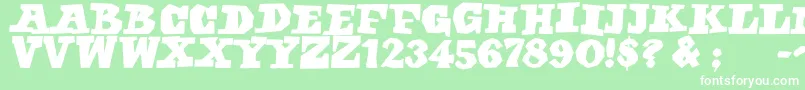 フォントEgyptianfreehand – 緑の背景に白い文字
