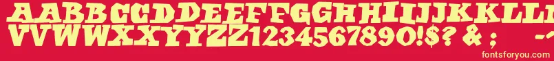 Egyptianfreehand Font – Yellow Fonts on Red Background