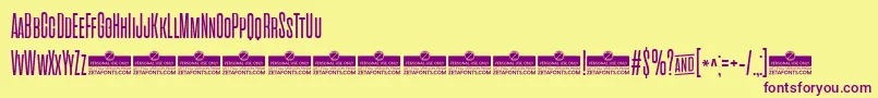 CinematograficaLightTrial Font – Purple Fonts on Yellow Background