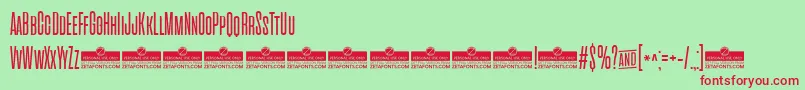 CinematograficaLightTrial Font – Red Fonts on Green Background