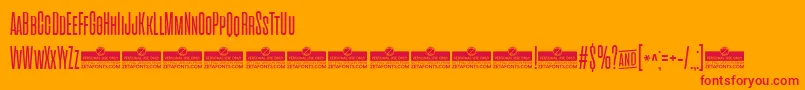 CinematograficaLightTrial Font – Red Fonts on Orange Background
