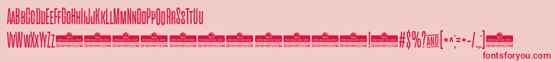 CinematograficaLightTrial Font – Red Fonts on Pink Background