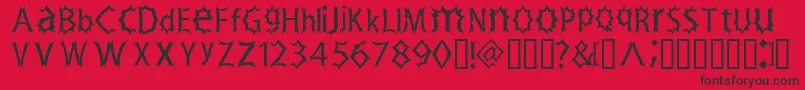 Zimp-Schriftart – Schwarze Schriften auf rotem Hintergrund