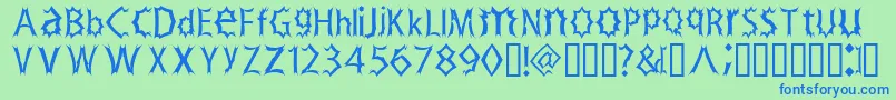 Zimp Font – Blue Fonts on Green Background