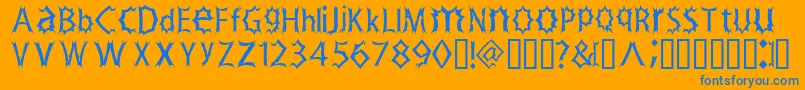 Zimp Font – Blue Fonts on Orange Background