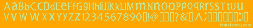 Zimp Font – Green Fonts on Orange Background