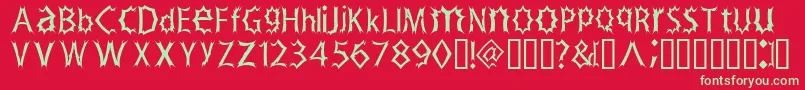 Zimp Font – Green Fonts on Red Background