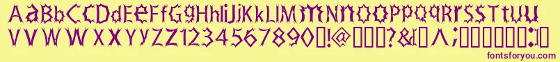 Zimp Font – Purple Fonts on Yellow Background