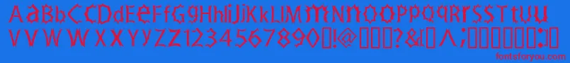 Zimp Font – Red Fonts on Blue Background