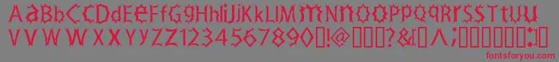 Zimp-Schriftart – Rote Schriften auf grauem Hintergrund