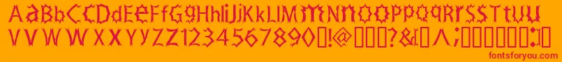 Zimp Font – Red Fonts on Orange Background