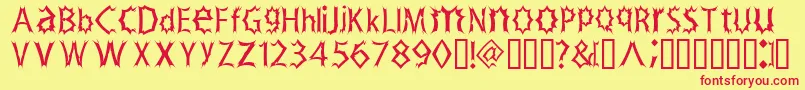 Zimp Font – Red Fonts on Yellow Background