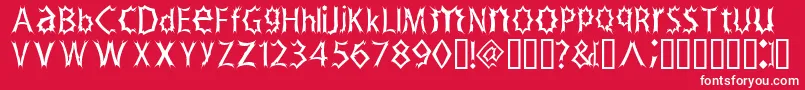 Zimp Font – White Fonts on Red Background