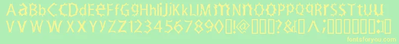 Zimp-Schriftart – Gelbe Schriften auf grünem Hintergrund