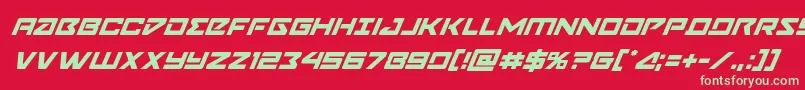 フォントNavycadetsuperital – 赤い背景に緑の文字