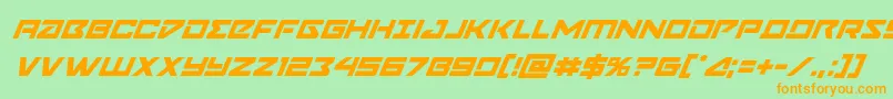 Navycadetsuperital Font – Orange Fonts on Green Background