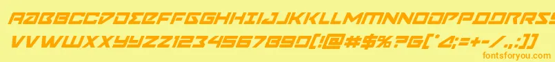 Navycadetsuperital Font – Orange Fonts on Yellow Background