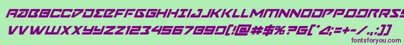 Navycadetsuperital Font – Purple Fonts on Green Background