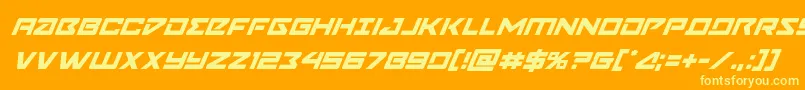 Navycadetsuperital Font – Yellow Fonts on Orange Background