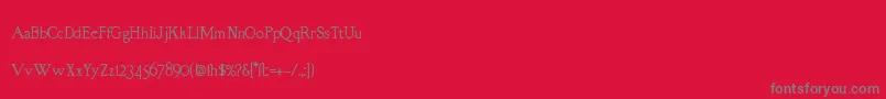 RmAlmanackOld Font – Gray Fonts on Red Background