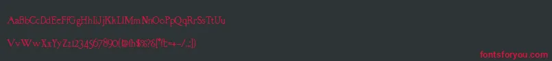 RmAlmanackOld Font – Red Fonts on Black Background