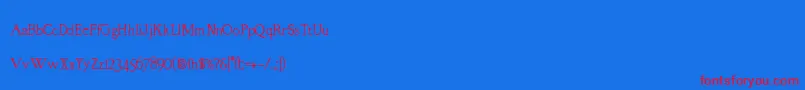 RmAlmanackOld Font – Red Fonts on Blue Background