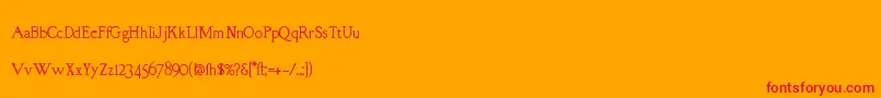 RmAlmanackOld Font – Red Fonts on Orange Background