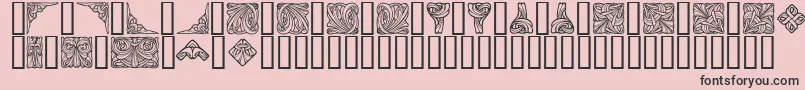 fuente Orna 4 – Fuentes Negras Sobre Fondo Rosa