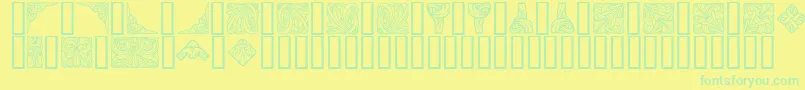 Orna 4-Schriftart – Grüne Schriften auf gelbem Hintergrund