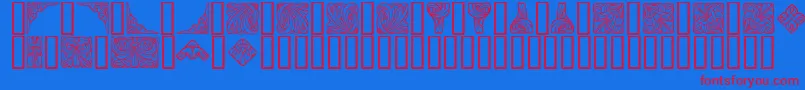 Orna 4 Font – Red Fonts on Blue Background