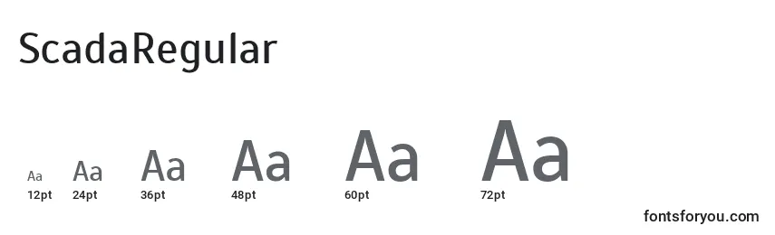 ScadaRegular Font Sizes