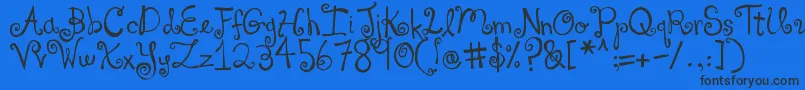 DjbYouMakeMeBlush Font – Black Fonts on Blue Background