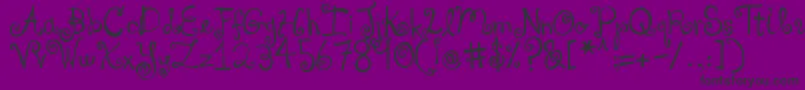 DjbYouMakeMeBlush-Schriftart – Schwarze Schriften auf violettem Hintergrund