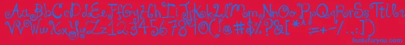 DjbYouMakeMeBlush Font – Blue Fonts on Red Background