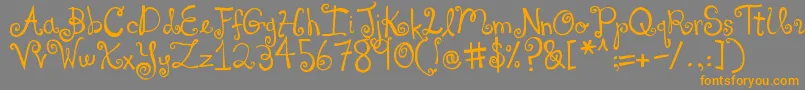 DjbYouMakeMeBlush-Schriftart – Orangefarbene Schriften auf grauem Hintergrund