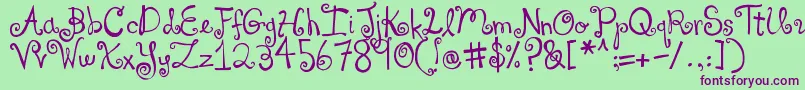 DjbYouMakeMeBlush Font – Purple Fonts on Green Background