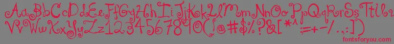 DjbYouMakeMeBlush Font – Red Fonts on Gray Background