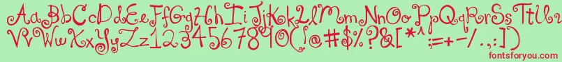 DjbYouMakeMeBlush Font – Red Fonts on Green Background