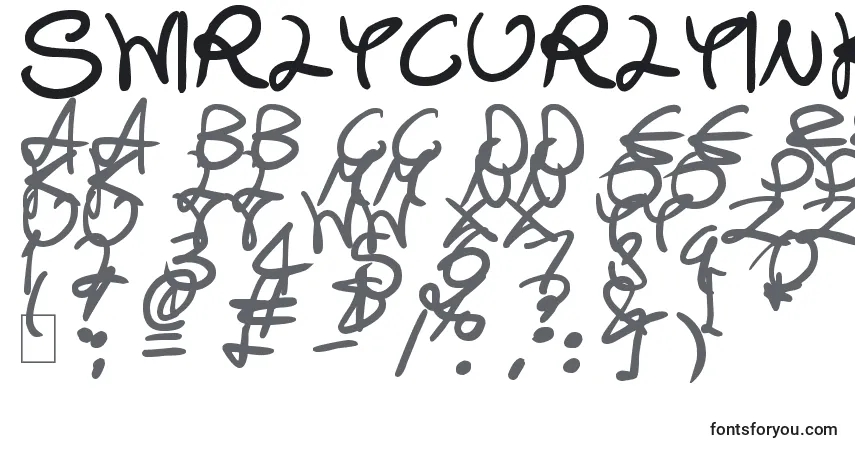 A fonte SwirlyCurlyInks – alfabeto, números, caracteres especiais
