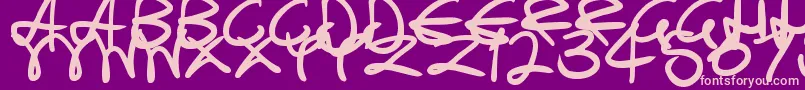 SwirlyCurlyInks Font – Pink Fonts on Purple Background