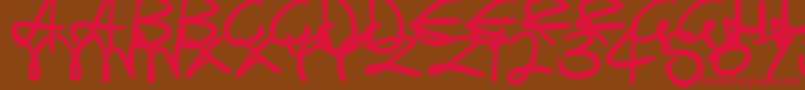 SwirlyCurlyInks Font – Red Fonts on Brown Background