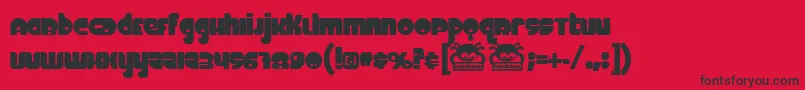 フォントFineom – 赤い背景に黒い文字